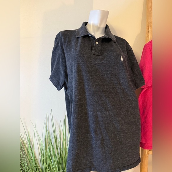 POLO RALPH LAUREN CUSTOM FIT SET OF 2!! XXL CHARCOAL/CRANBERRY - Picture 2 of 6